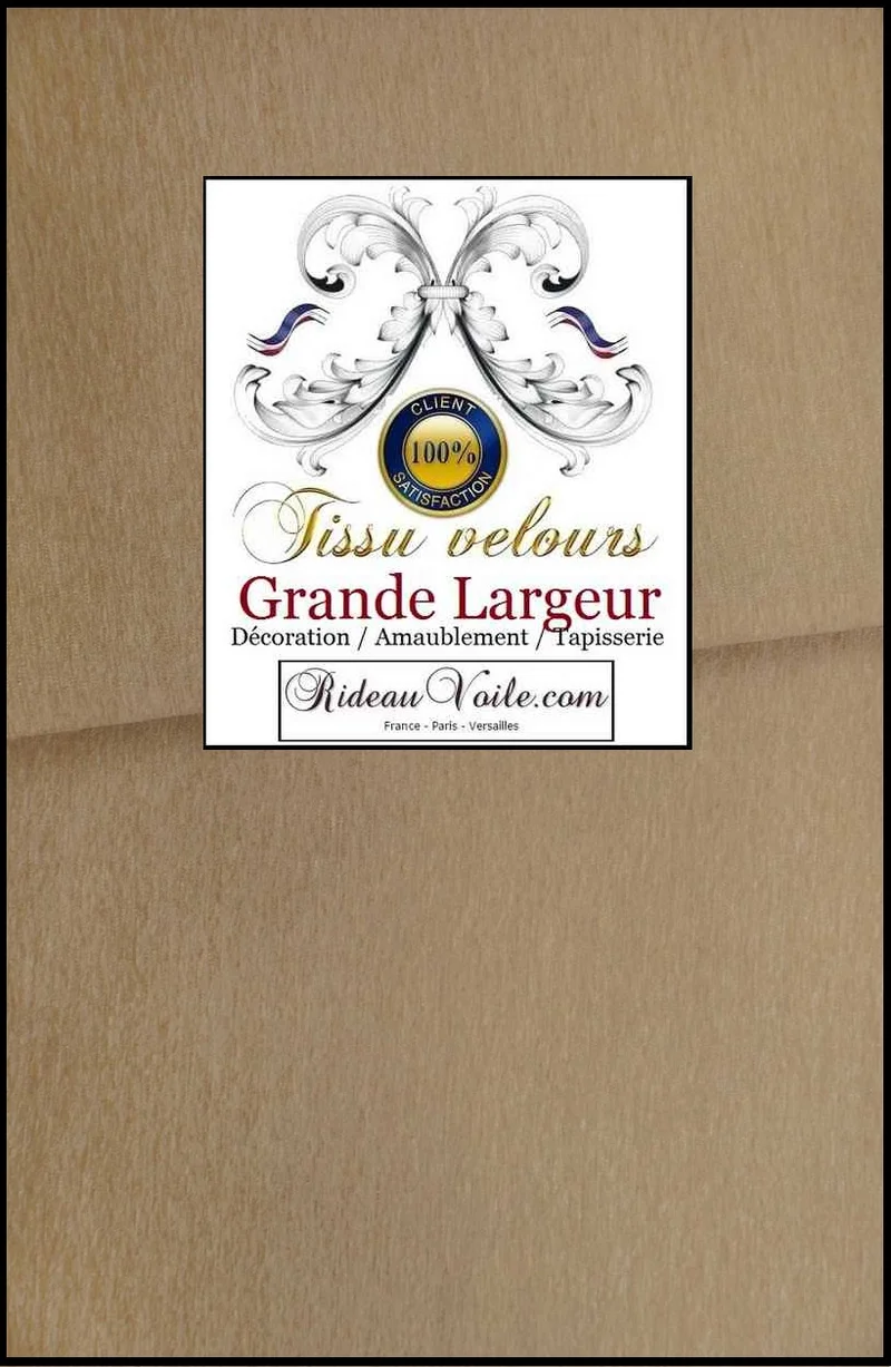 Velours ameublement beige double face grande largeur 300cm tissu mètre