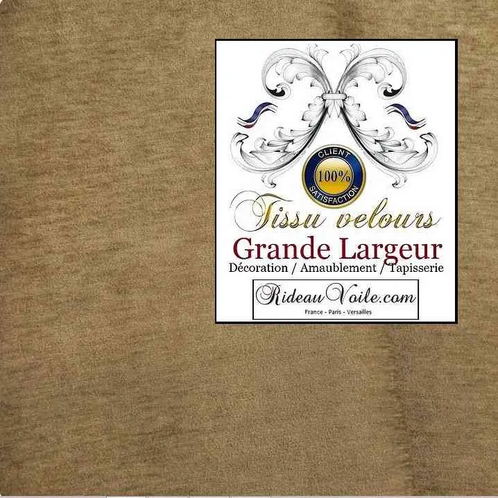 Velours ameublement beige sable double face grande largeur 300cm tissu mètre