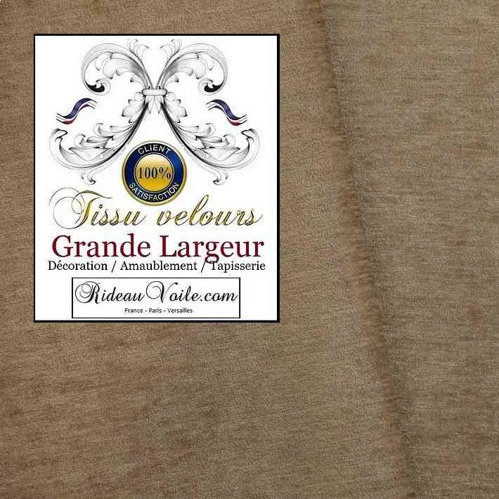 Velours ameublement beige ficelle double face grande largeur 300cm tissu mètre