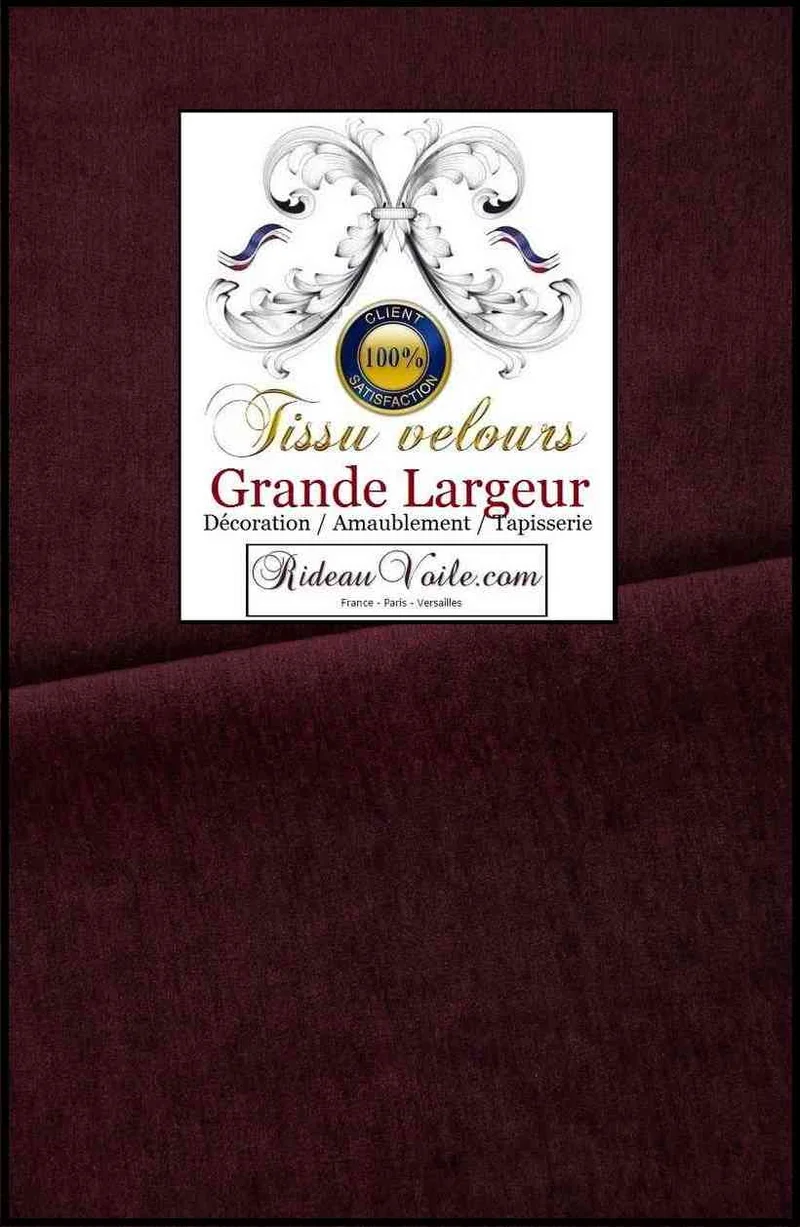 Velours bordeaux pourpre double face grande largeur 300cm tissu mètre