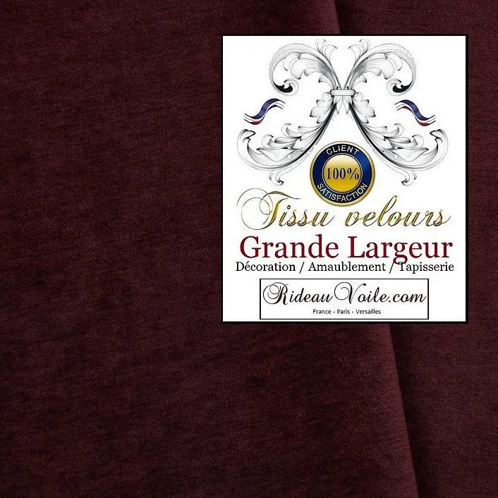 Velours bordeaux pourpre double face grande largeur 300cm tissu mètre