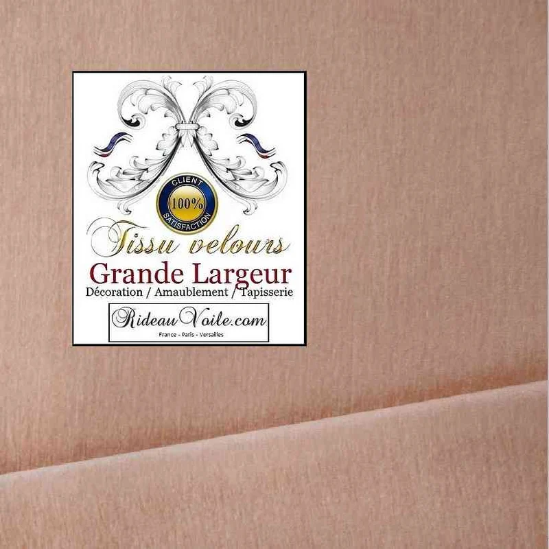 Tissu d'ameublement Velours rose double face grande largeur 300cm mètre
