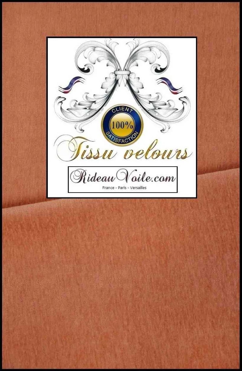 Tissu d'ameublement Velours pêche double face grande largeur 300cm mètre rideau