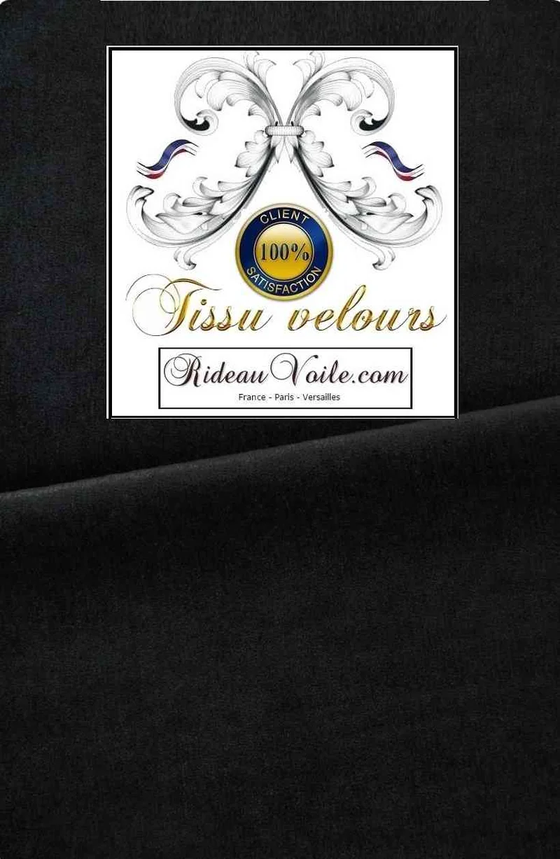Tissu d'ameublement Velours noir double face grande largeur mètre rideau sur mesure