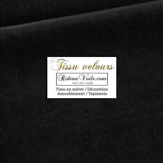 Tissu d'ameublement Velours noir double face grande largeur mètre rideau sur mesure