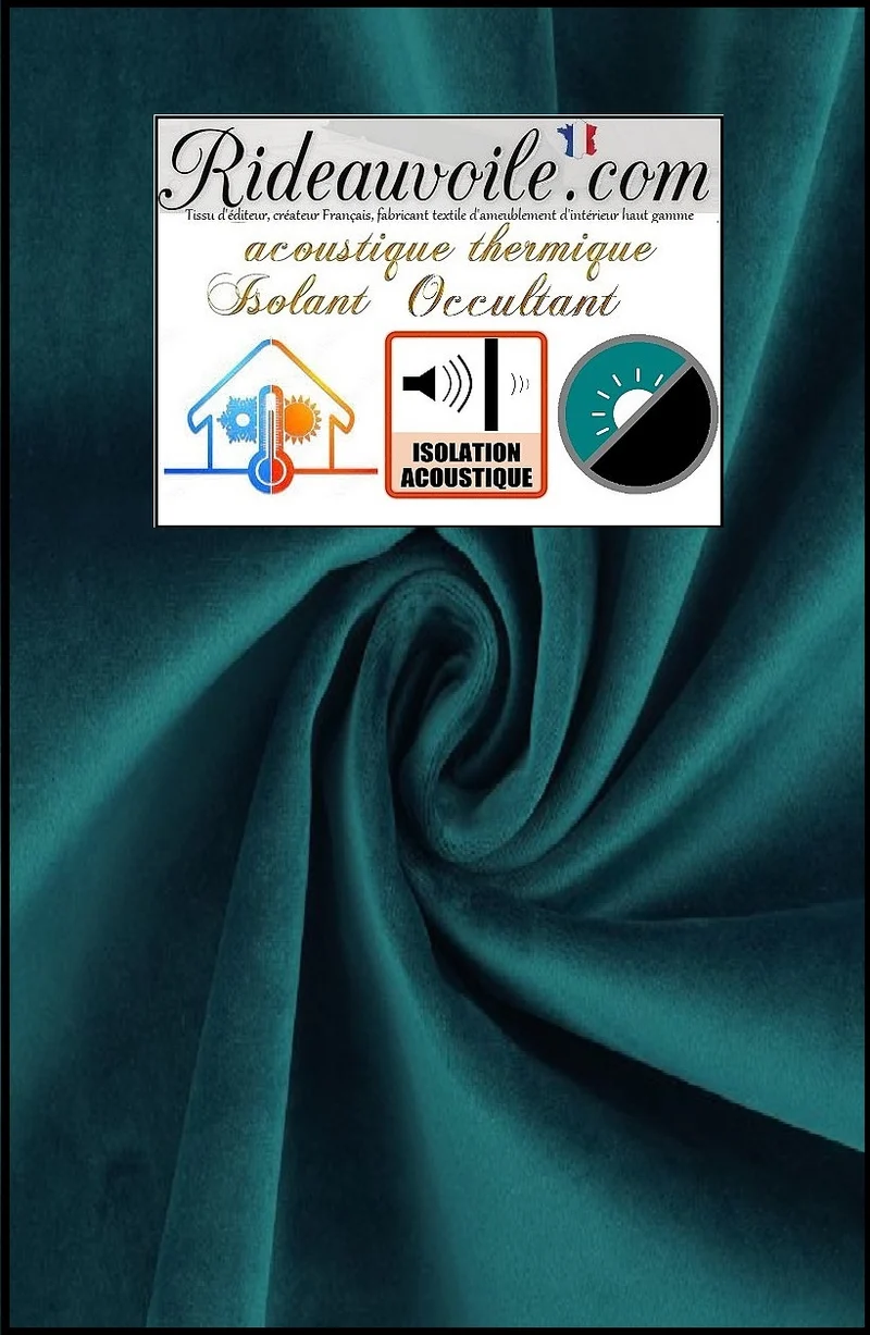 Velours vert ameublement isolant revers polaire Occultant thermique mètre rideau