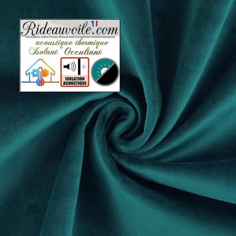 Velours vert ameublement isolant revers polaire Occultant thermique mètre rideau