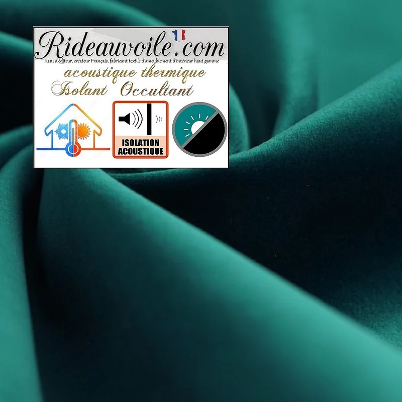 Velours vert ameublement isolant revers polaire Occultant thermique mètre rideau