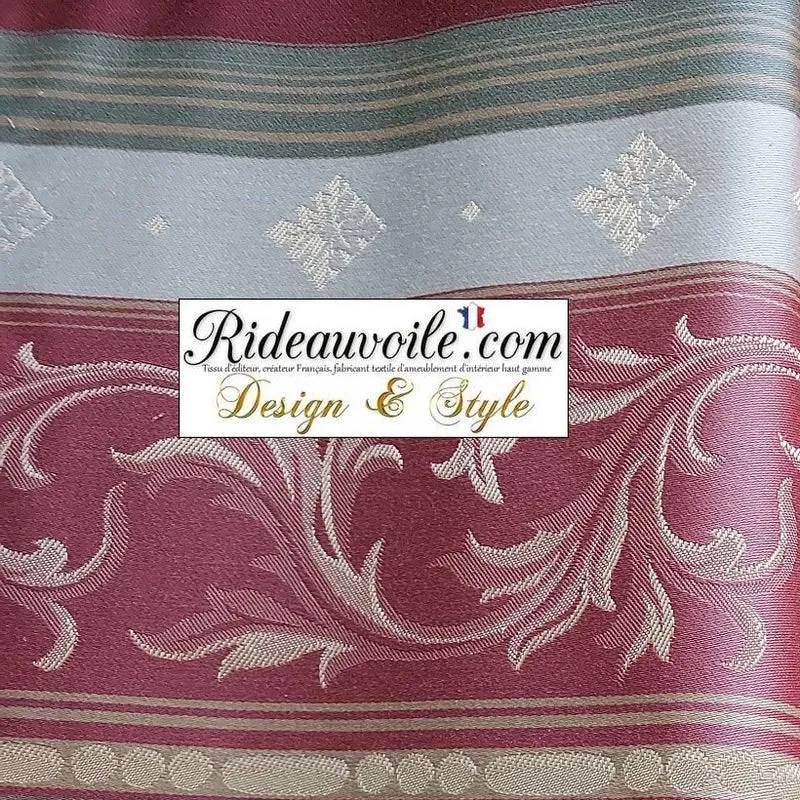 Tissu rayé ameublement mètre Jacquard rayures Or Rose rideau style Baroque