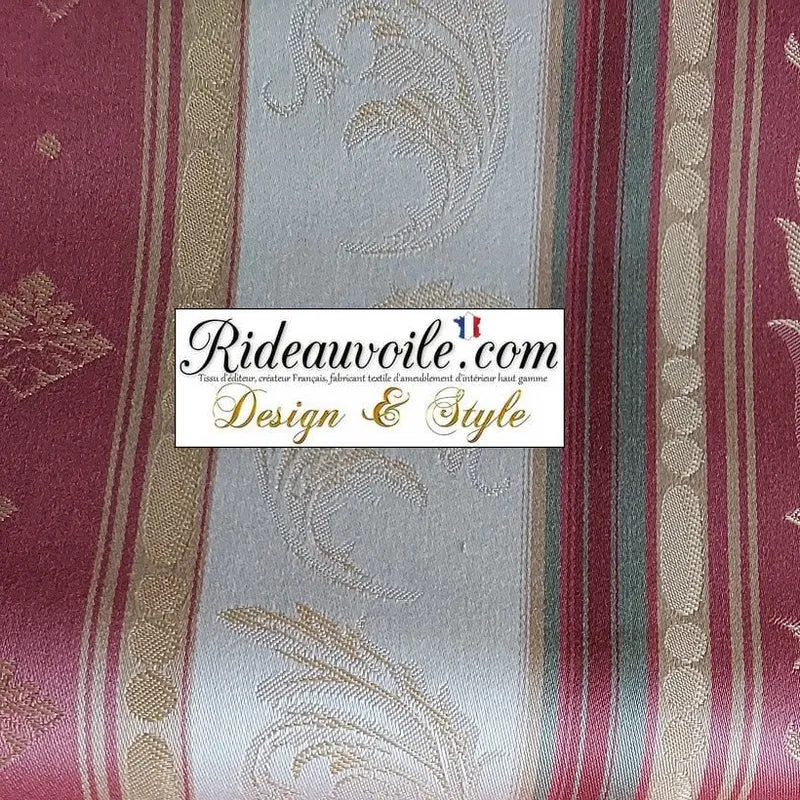 Tissu rayé ameublement mètre Jacquard rayures Or Rose rideau style Baroque