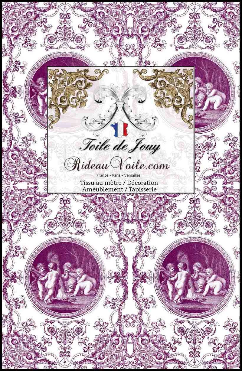 Luxe design Toile de Jouy violet ameublement mètre rideau voilage tapisserie