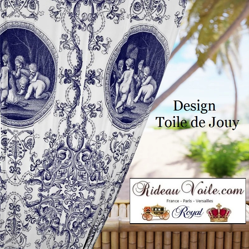 Tissu d'éditeur d'ameublement haute couture Toile de Jouy imprimé Anges mètre