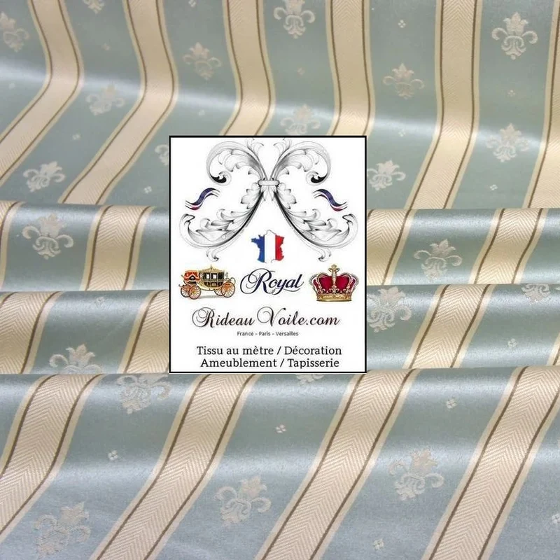 Tissu ameublement mètre motif rayé Empire Baroque Renaissance rayures Or rideau