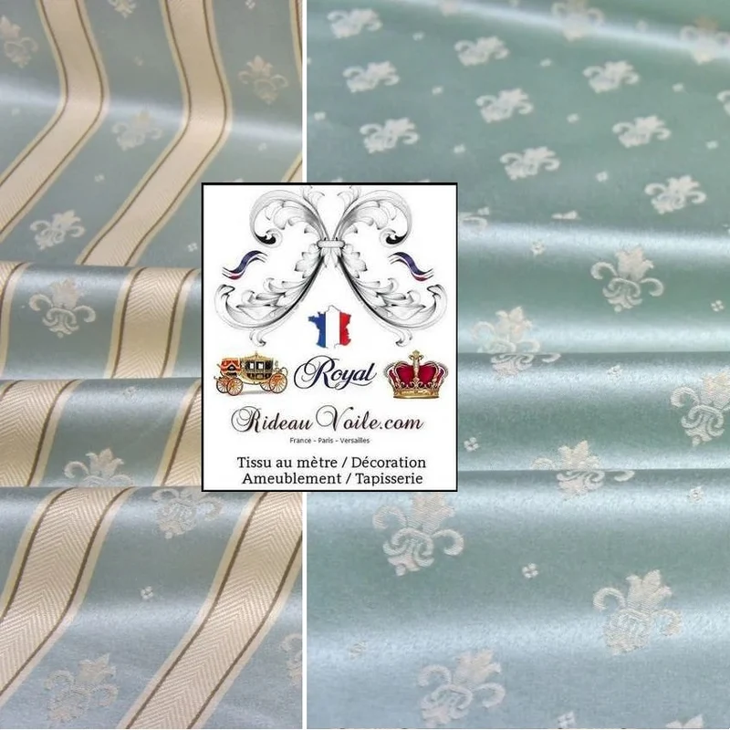 Tissu ameublement mètre motif rayé Empire Baroque Renaissance rayures Or rideau