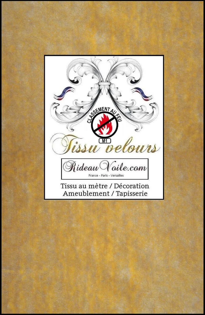Tapisserie décoratrice Tissu d'éditeur ameublement velours jaune rideau ignifuge mètre