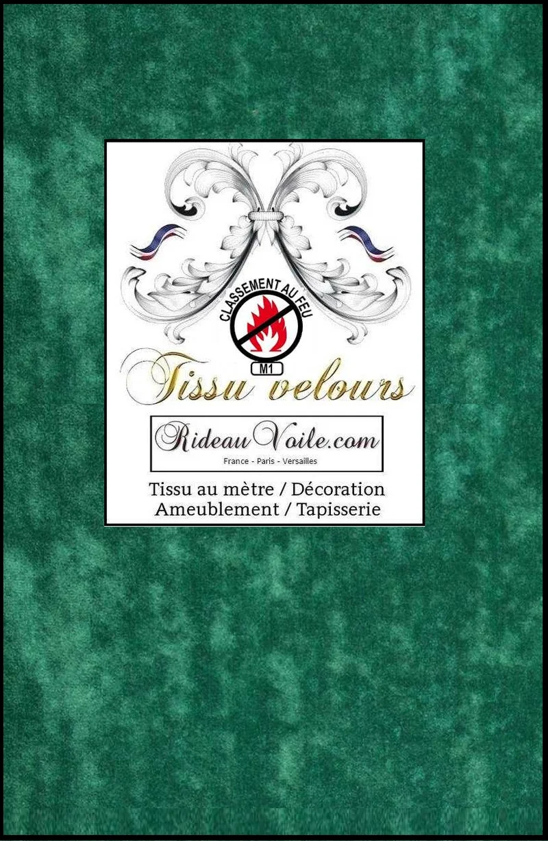 Décoratrice rénovation intérieur ignifuge Tissu ameublement velours vert