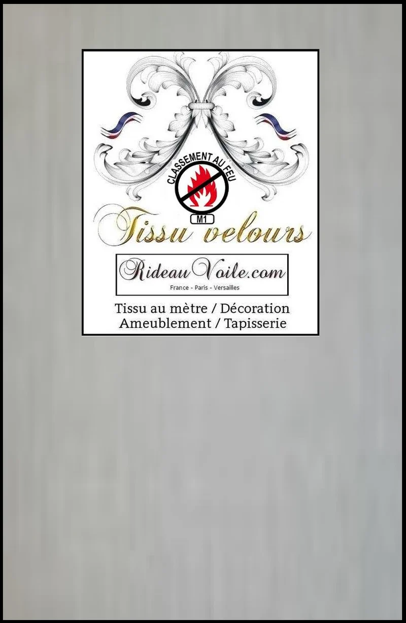 Tissu ameublement velours gris clair rideau tapisserie décoration ignifuge M1