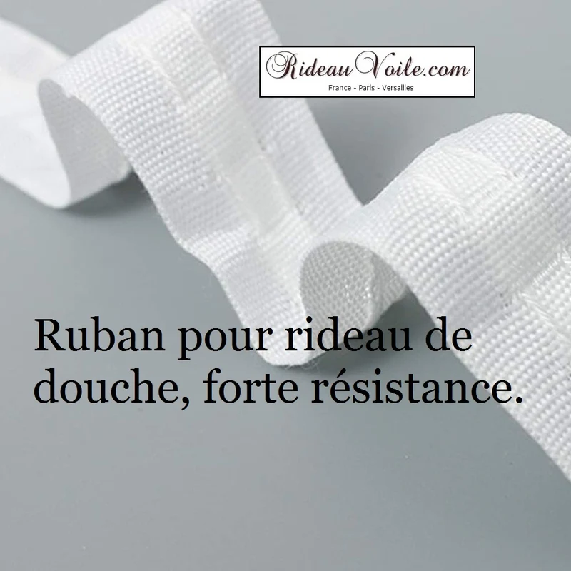 Finition ruflette ruban fronceur blanc rideau de douche accessoires crochets