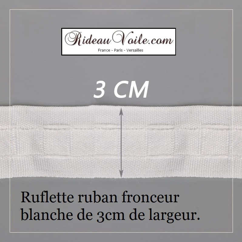 Finition ruflette ruban fronceur blanc rideau de douche accessoires crochets
