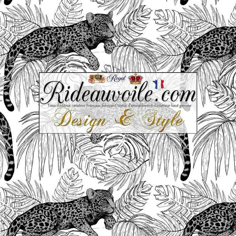 Toile de Jouy textile d'art décoratif style tropicale jungle mètre rideau voilage