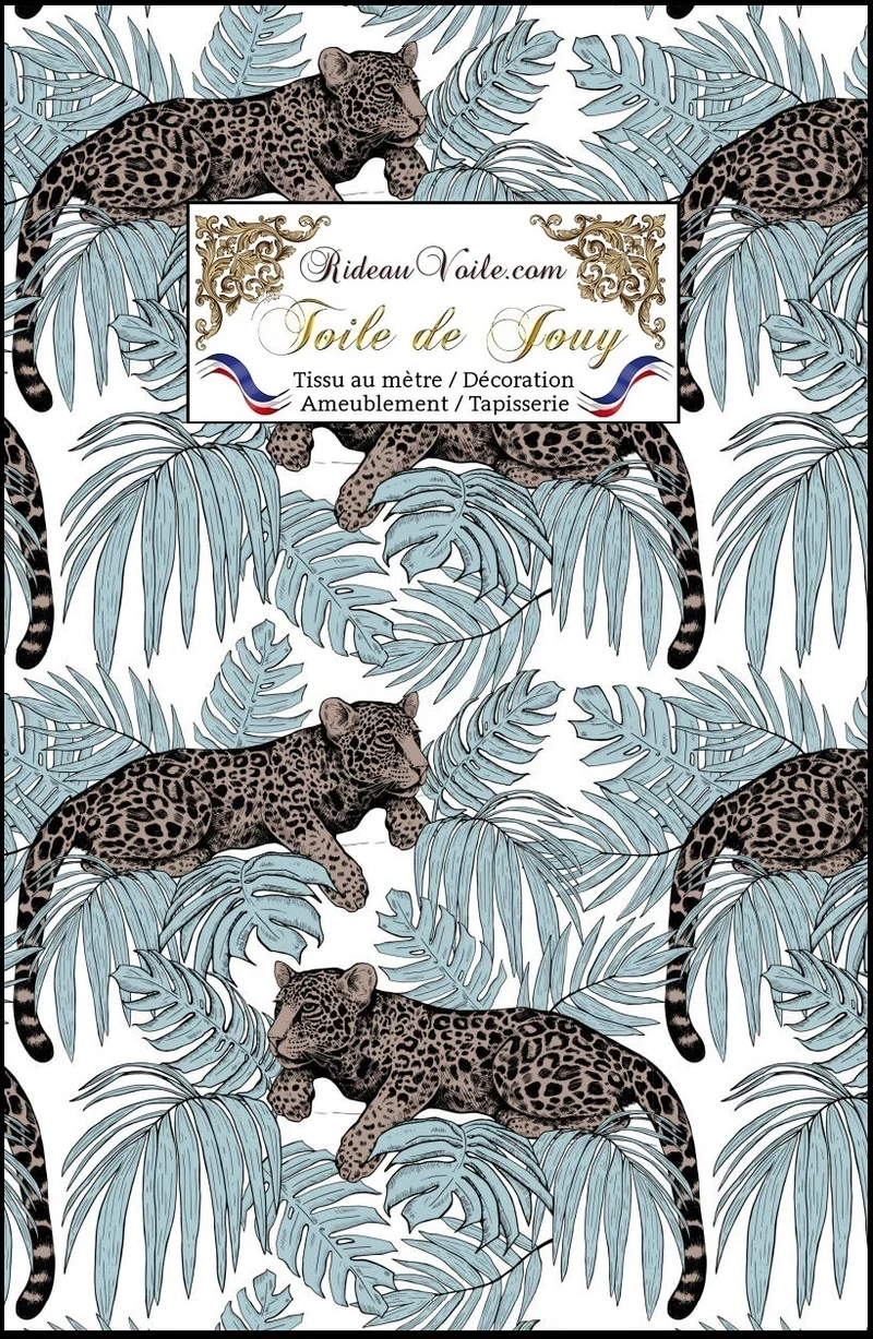 Toile de jouy éditeur tissu imprimé Tropical Jungle guépard mètre rideau voilage