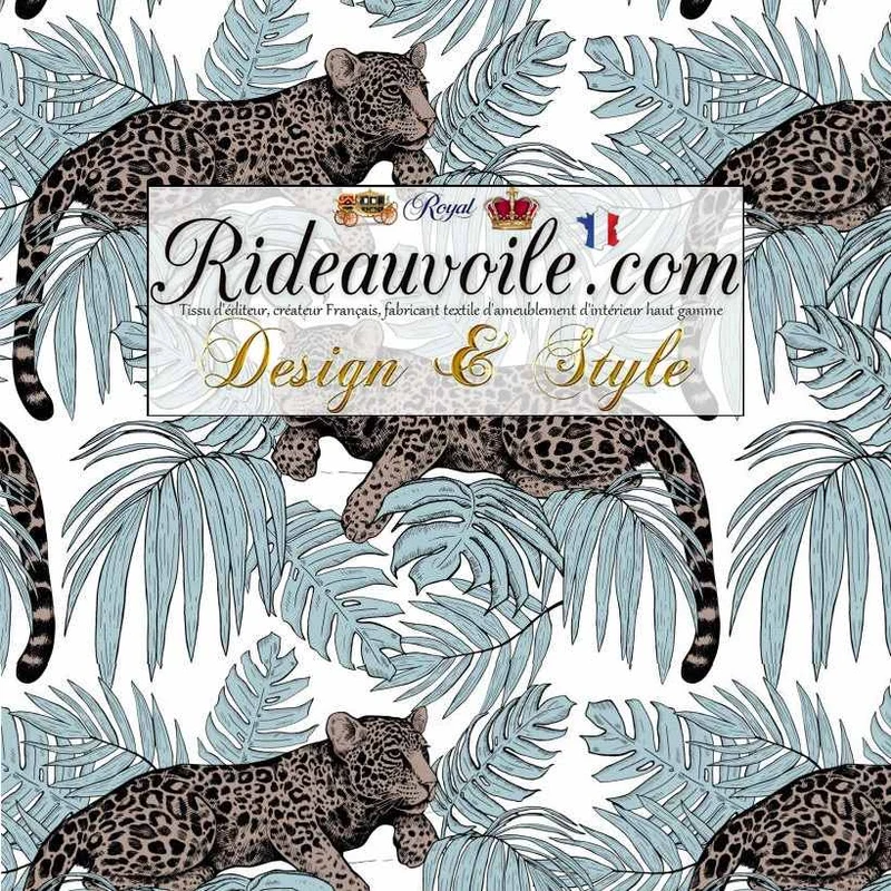 Toile de jouy éditeur tissu imprimé Tropical Jungle guépard mètre rideau voilage