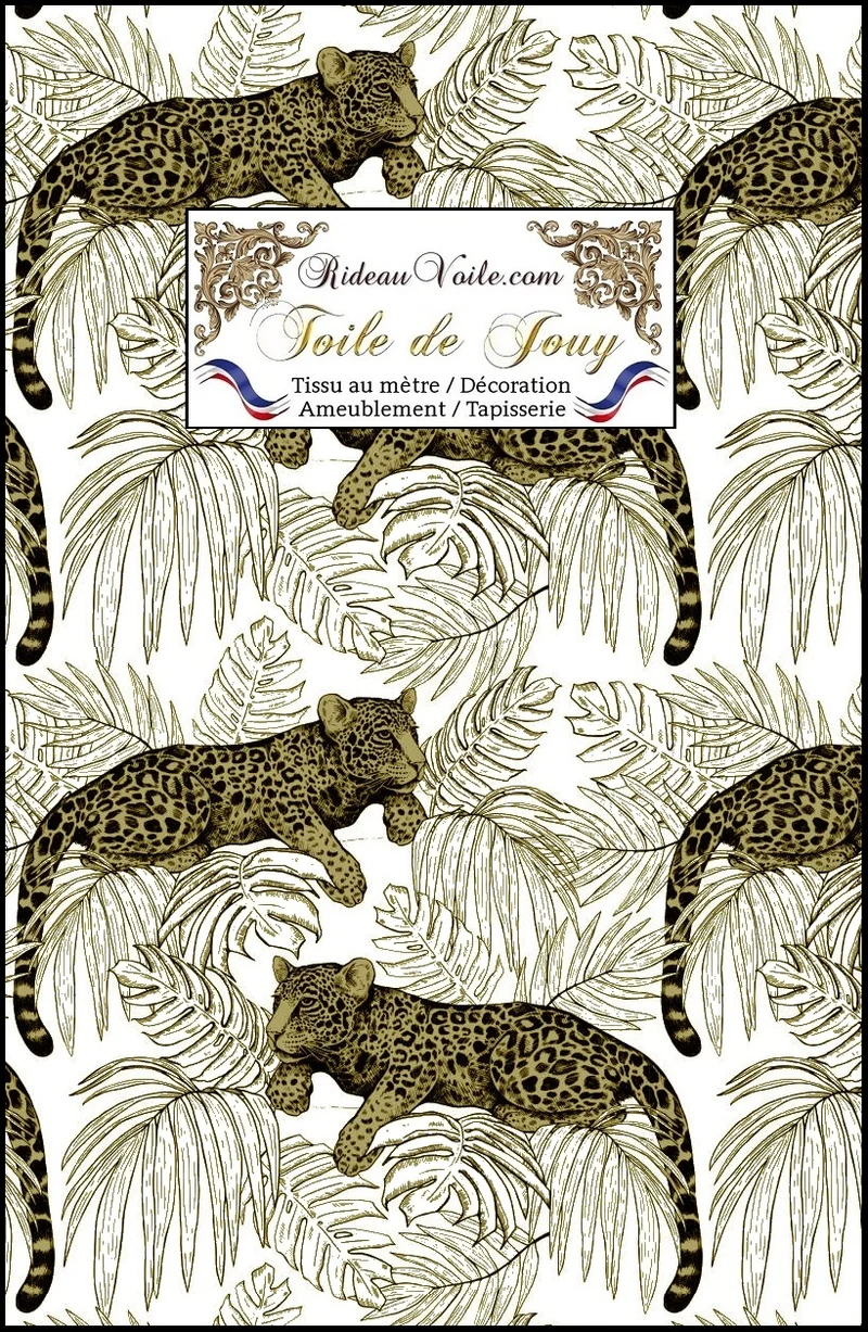 Boutique Toile de Jouy tissu imprimé Tropical Jungle guépard mètre rideau voilage