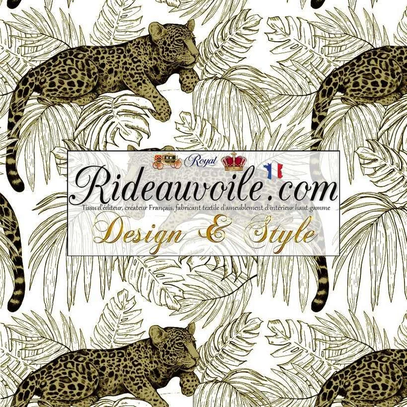 Boutique Toile de Jouy tissu imprimé Tropical Jungle guépard mètre rideau voilage