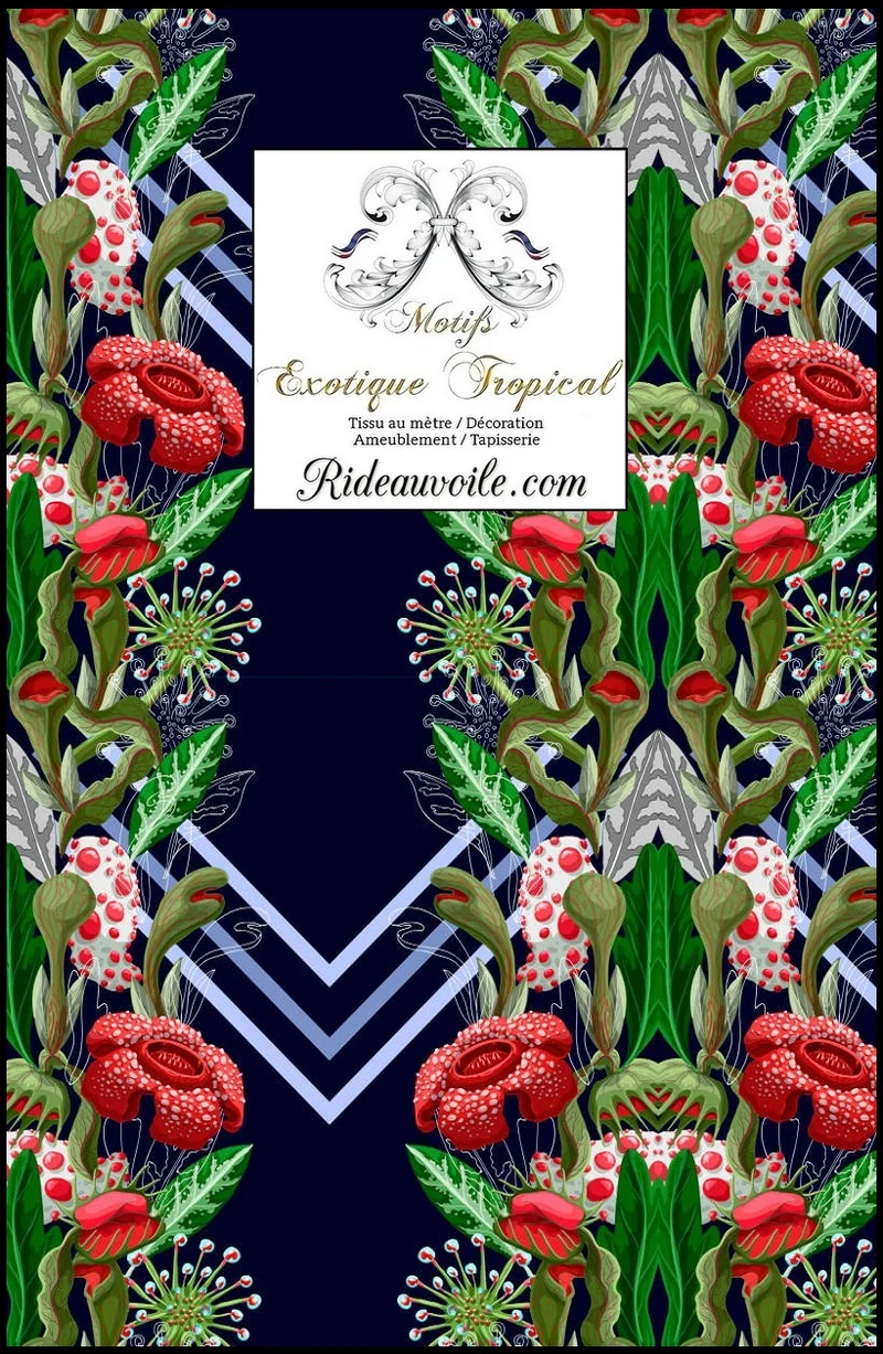 Tissu ameublement imprimé Tropical exotique mètre rideau voilage