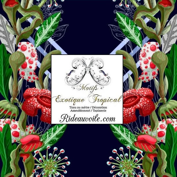 Tissu ameublement imprimé Tropical exotique mètre rideau voilage