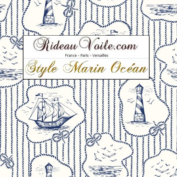Décoration d'intérieur haut gamme rayures style marin mètre imprimé bateau phare