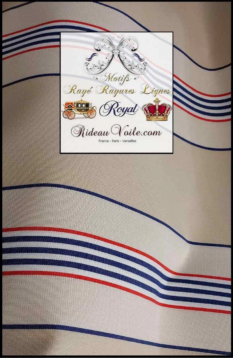 Toile rayures Téflon U.V intérieur Extérieure XXL mètre Grande largeur résistante rideau