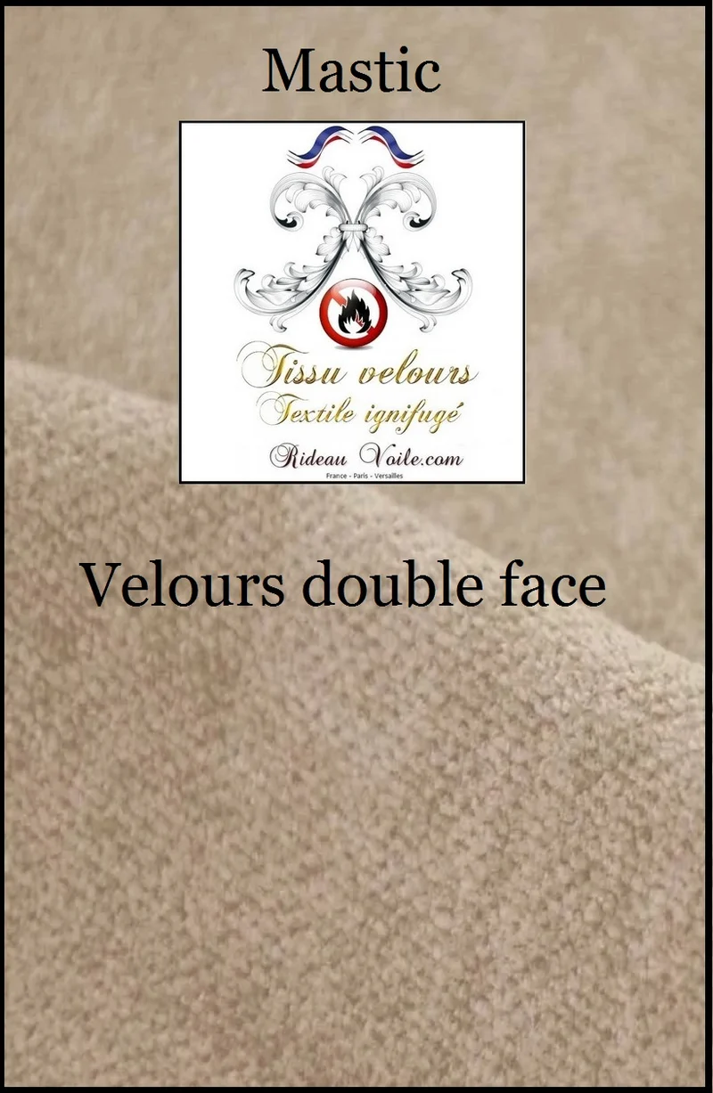 Tissu ameublement velours double face ignifuge mètre rideau tapisserie