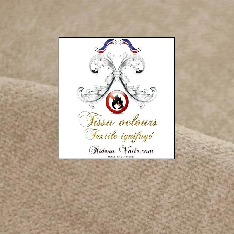 Tissu ameublement velours double face ignifuge mètre rideau tapisserie