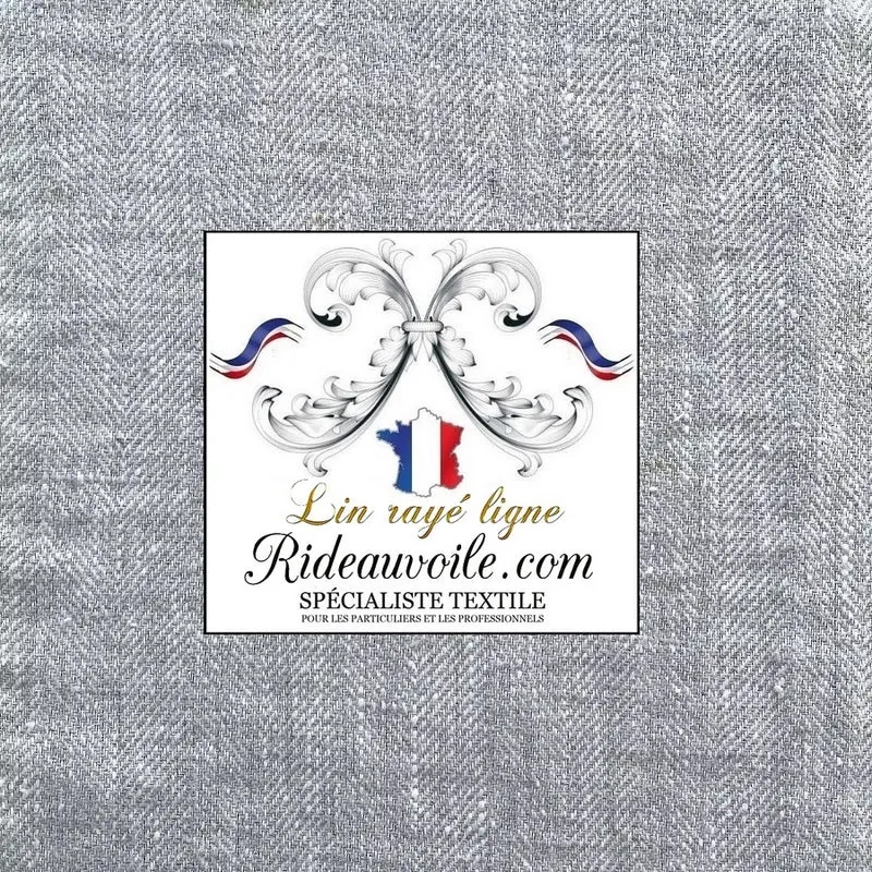 Lin Tissu ameublement motif Chevron au mètre rideau naturel blanc gris