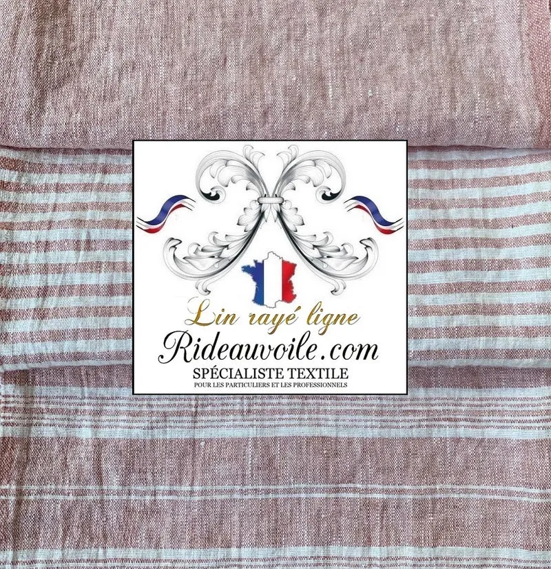 Boutique Lin Tissu ameublement rayures rayé rose blanc mètre rideau