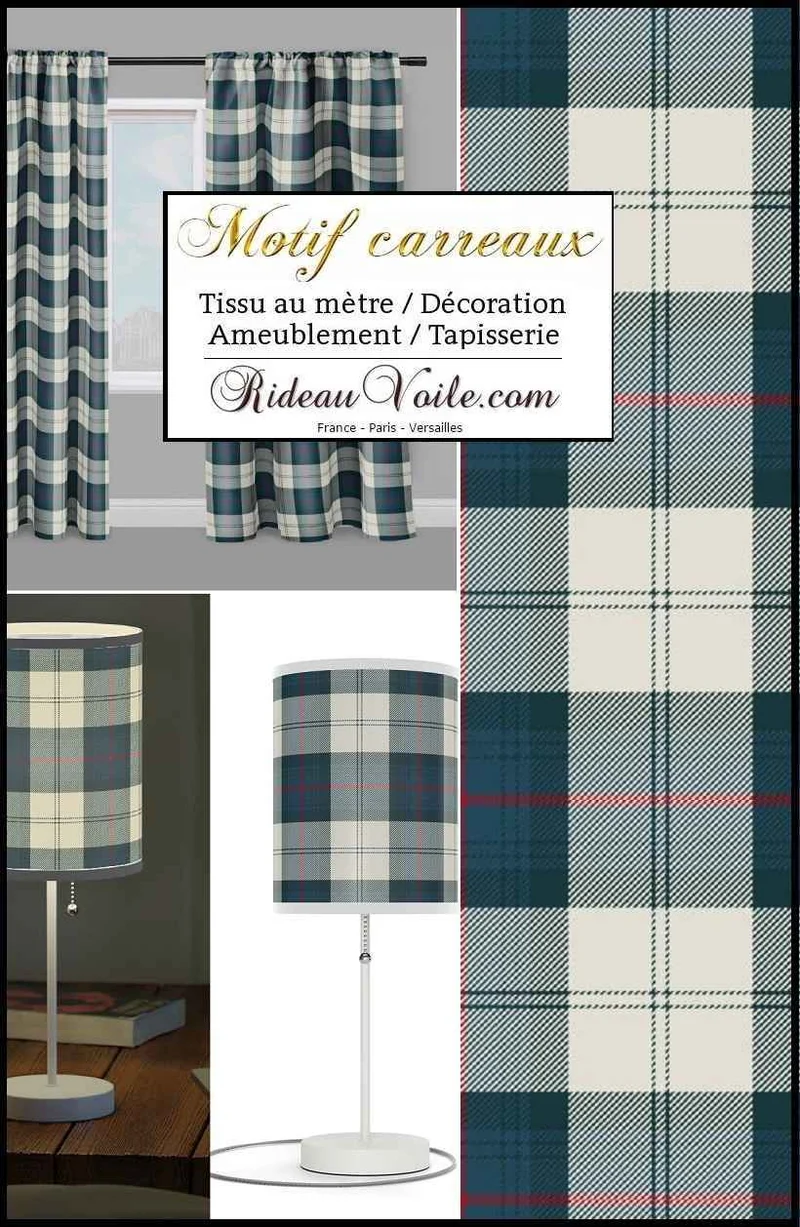 Lin Cosy Maison Boutique Déco Chalet Mobilier Montagne carreaux tartan bleu