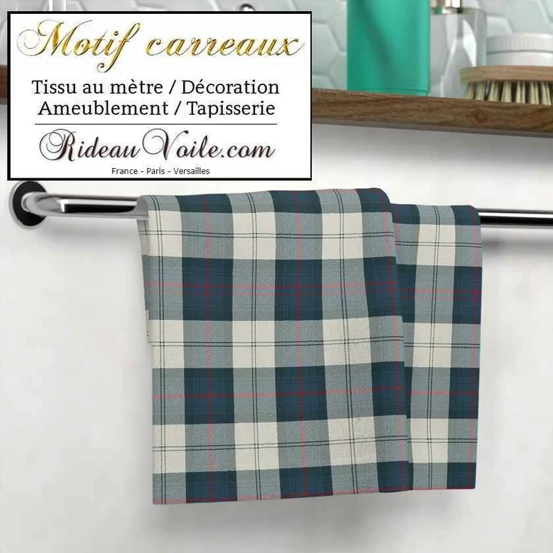 Lin Cosy Maison Boutique Déco Chalet Mobilier Montagne carreaux tartan bleu