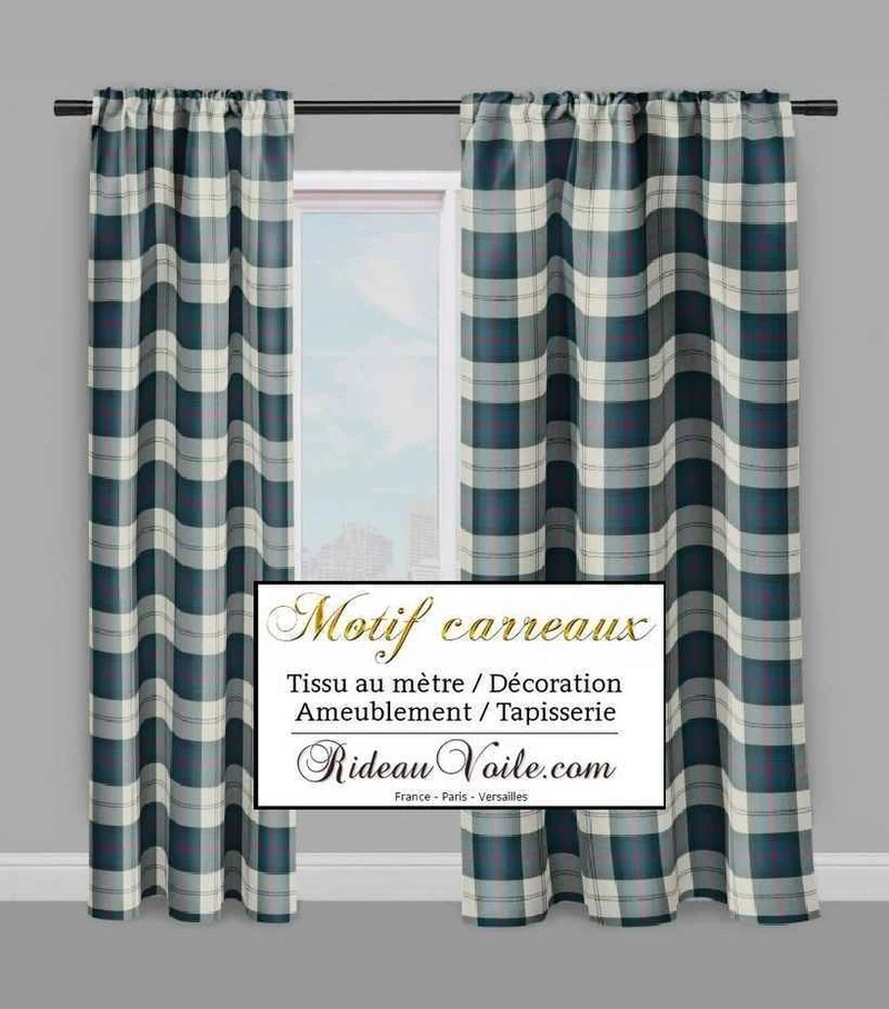 Lin Cosy Maison Boutique Déco Chalet Mobilier Montagne carreaux tartan bleu
