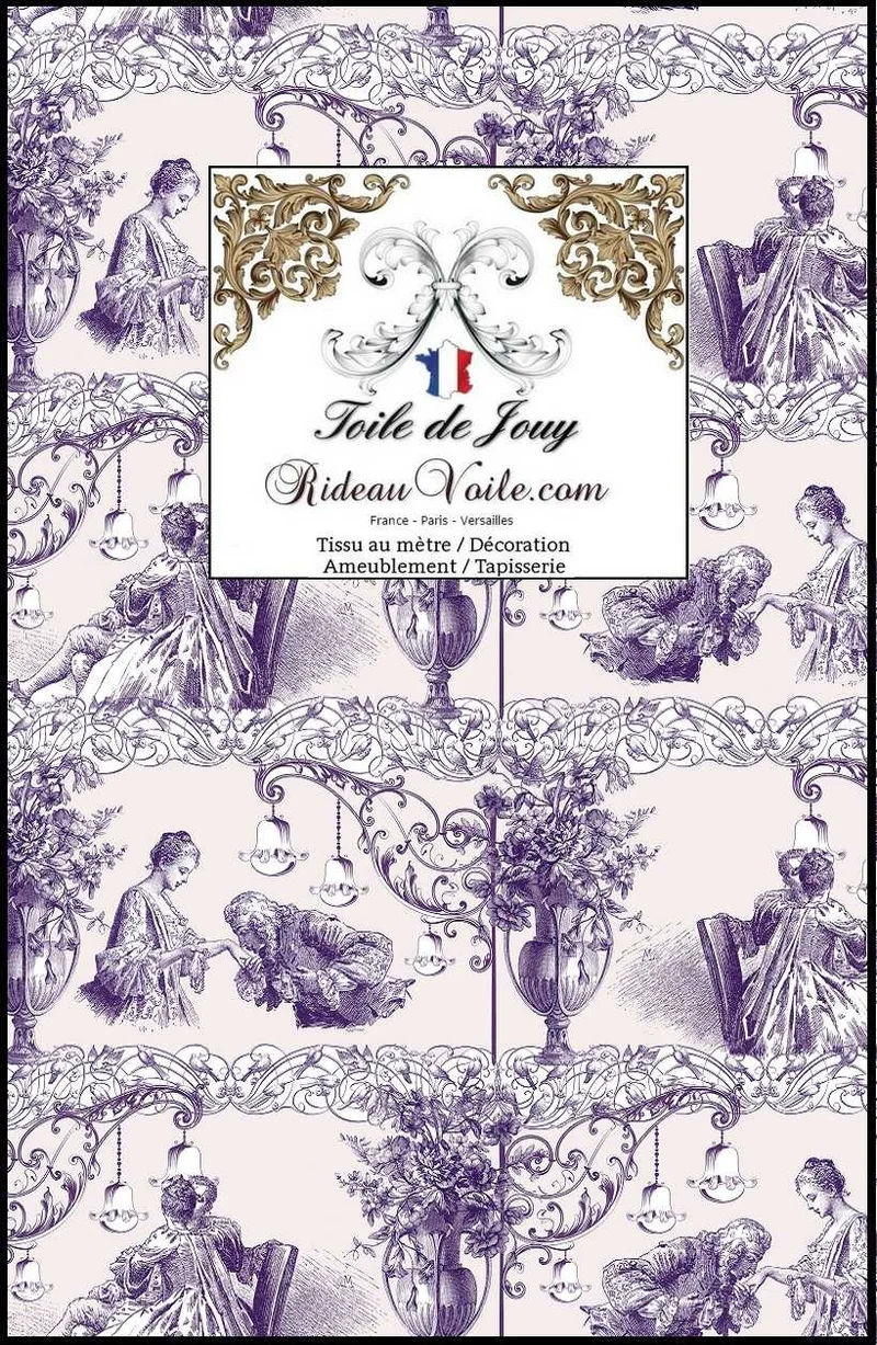 Design imprimé écru Toile De Jouy ameublement mètre rideau voilage