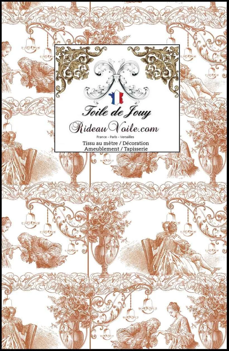 Tissu Toile De Jouy Pastorale ignifuge mètre rideau décoration d'intérieur tapisserie