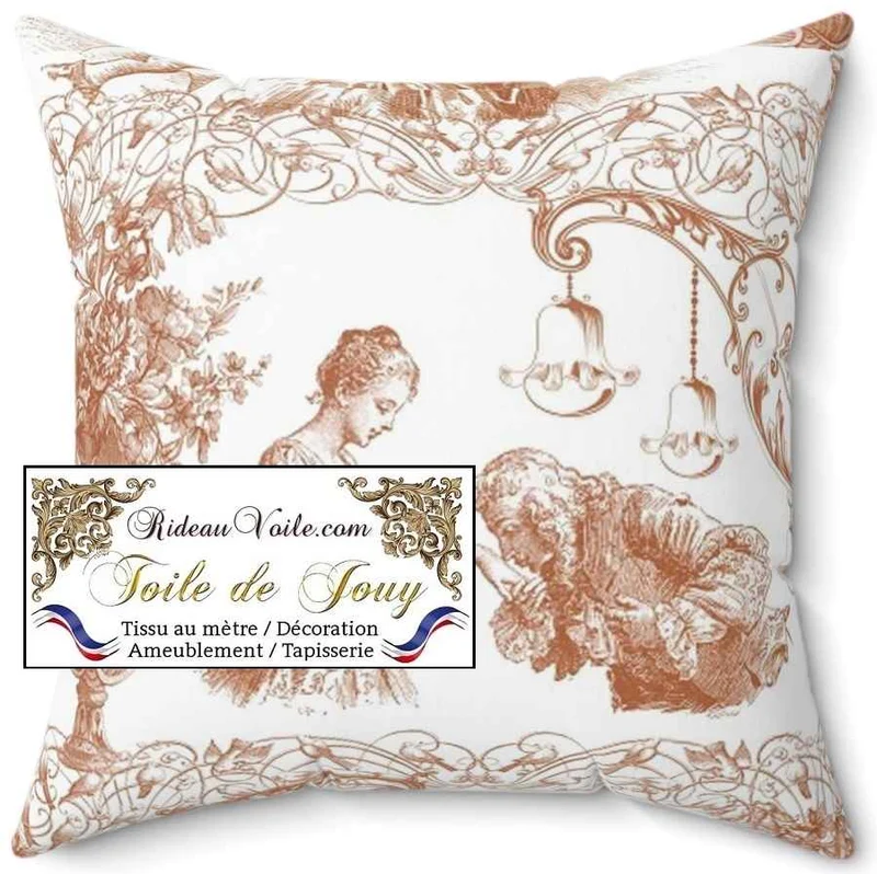 Tissu Toile De Jouy Pastorale ignifuge mètre rideau décoration d'intérieur tapisserie