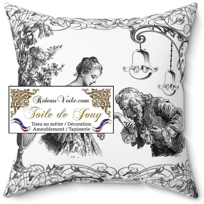 Éditeur textile d'ameublement tissu ancien toile de Jouy vintage mètre rideau