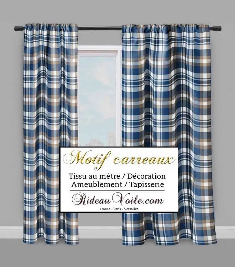 Inspiration tissus chalet ambiance montagne chic laine carreaux bleu tartan