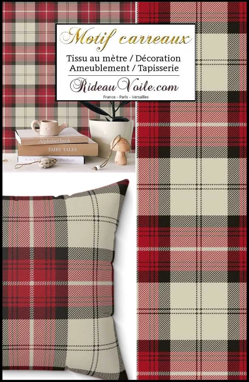 Mon Chalet Design Mobilier, décoration, aménagement laine tissu carreaux tartan