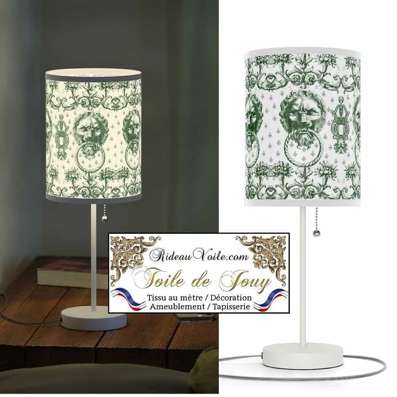 Tissu ameublement Rouleau Tissu Grande Largeur Toile de Jouy vert mètre