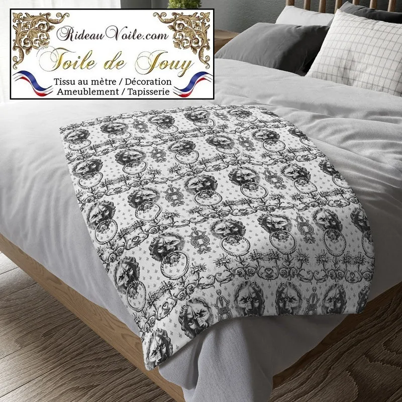 Tissu imprimé Baroque antique Toile de Jouy Lys & Lion ameublement mètre