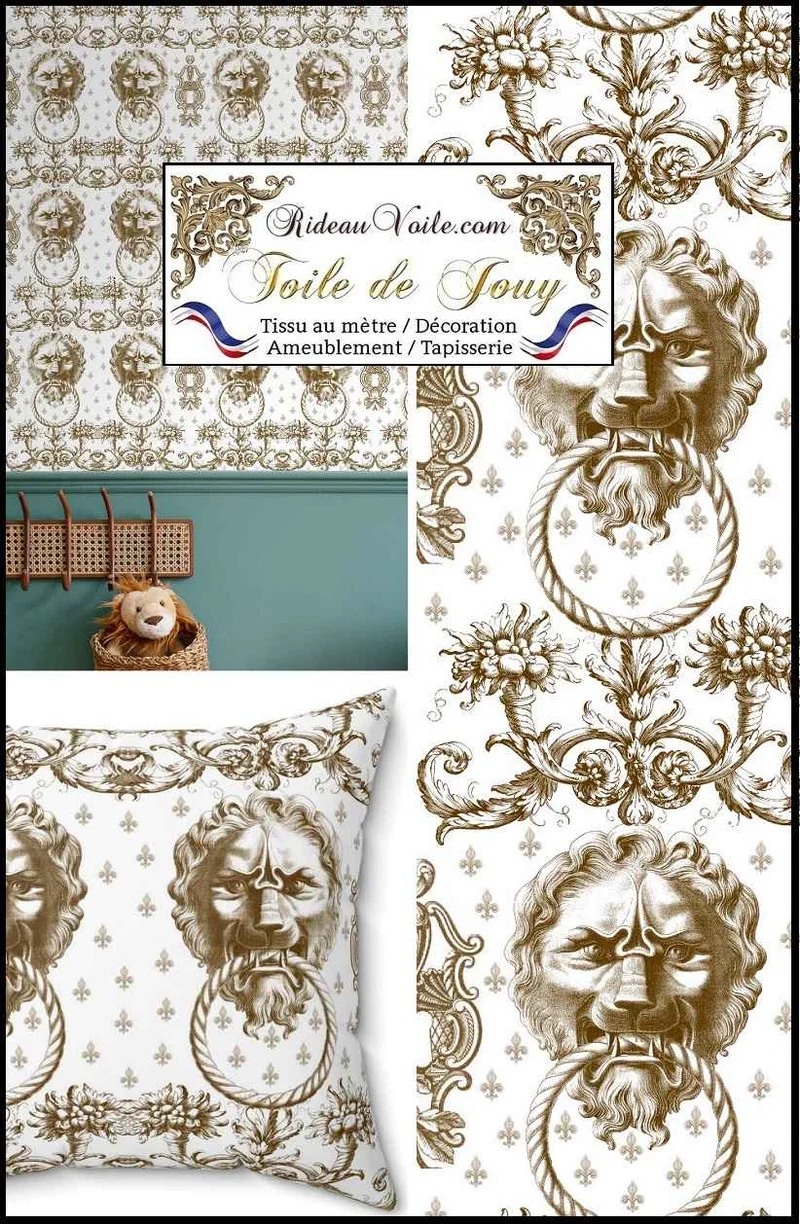 Boutique textile imprimé Toile de Jouy Lys & Lion ameublement mètre rideau
