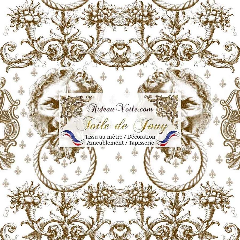 Boutique textile imprimé Toile de Jouy Lys & Lion ameublement mètre rideau