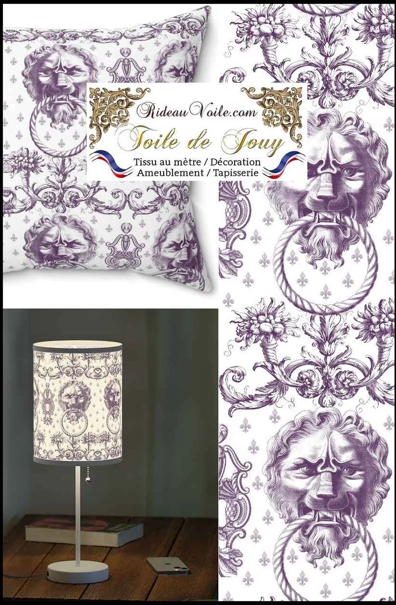Architecte intérieur imprimé Lys & Lion Toile de Jouy ameublement mètre rideau